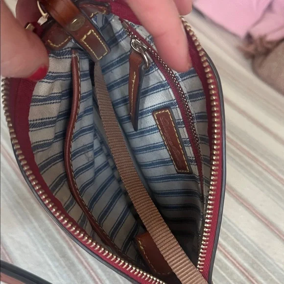 Dooney & Bourke Olive and Brown Crossbody Bag - Picture 4 of 8